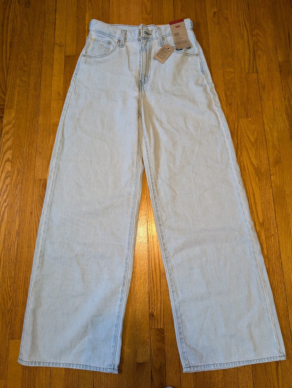 NWT Levi's Cinch Baggy High Rise Wide Leg Jeans 26x31 Light Wash